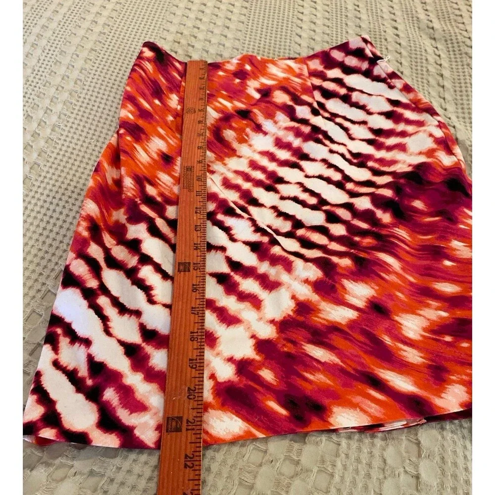 Worthington Pencil Skirt Size 6 Pink‎ Orange  Fitted Zipper Kick Pleat Work Wear